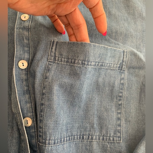 NWT Eileen Fisher Mandarin Collar Denim Tencel Dress SZ S - Picture 13 of 16